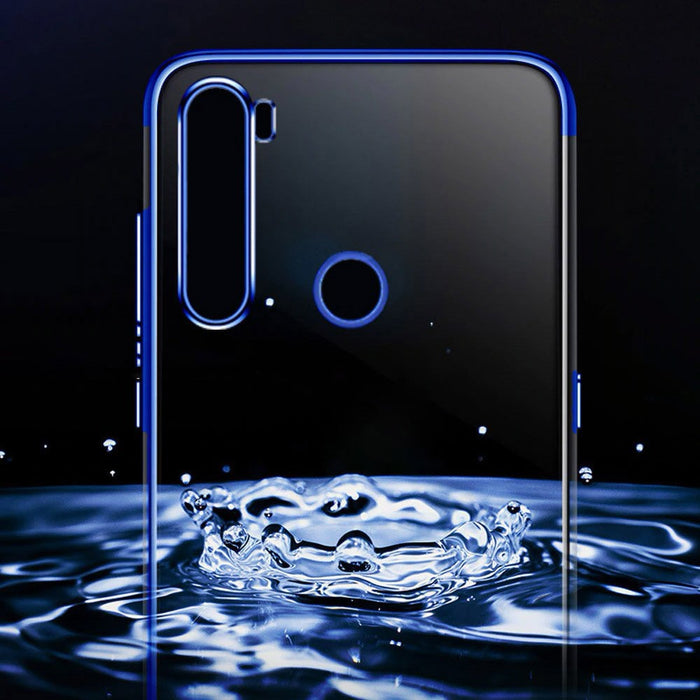 Калъф за телефон Clear Color Gel TPU Electroplating frame за Motorola G8 Play, син