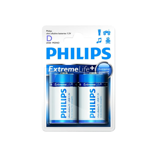Philips Ultra Alkaline батерия LR20 D 2бр