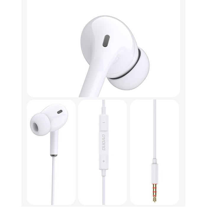 Слушалки In-Ear Dudao X14, С микрофон, 3.5 мм, Бял