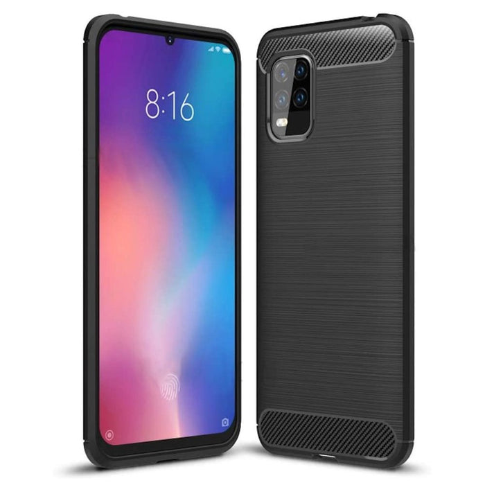 Калъф за телефон Carbon Case TPU за Xiaomi Mi 10 Lite, черен