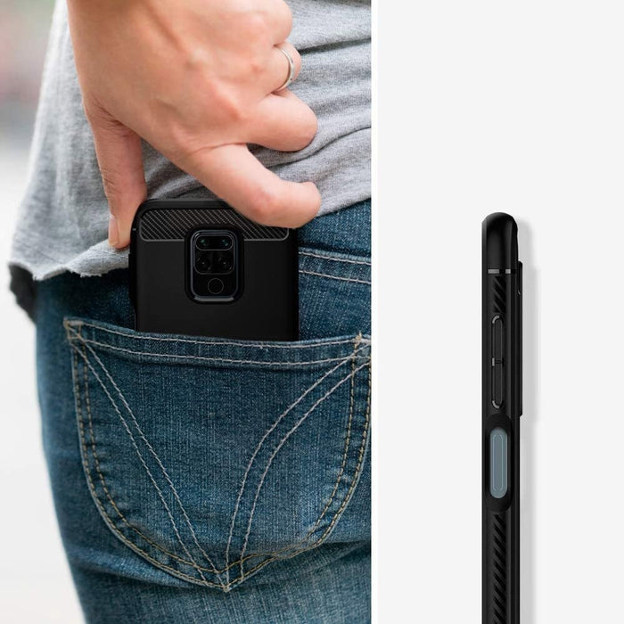 Калъф за телефон Carbon Case TPU за Xiaomi Redmi 10X 4G/Xiaomi Redmi Note 9, черен