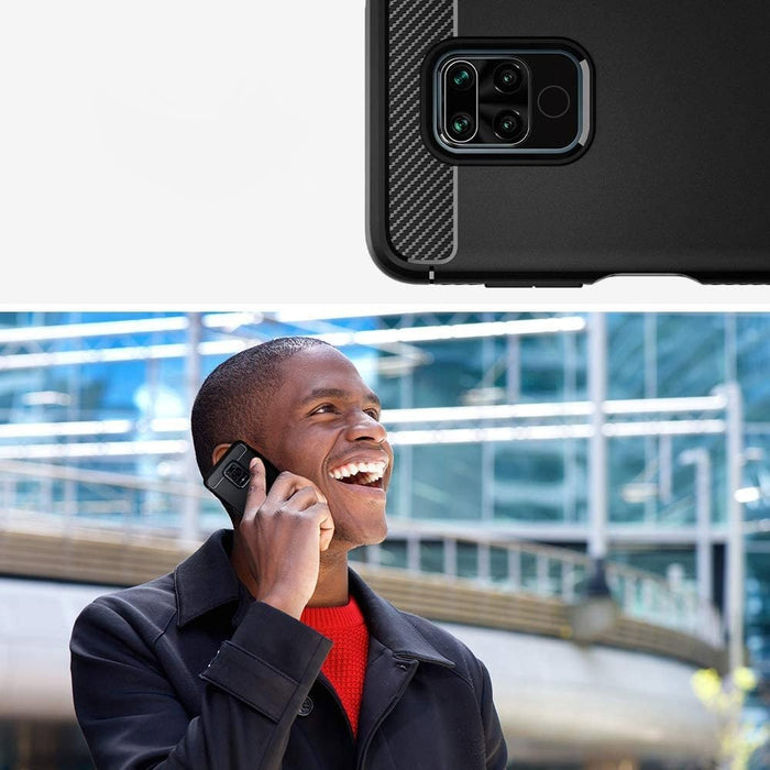 Калъф за телефон Carbon Case TPU за Xiaomi Redmi 10X 4G/Xiaomi Redmi Note 9, черен