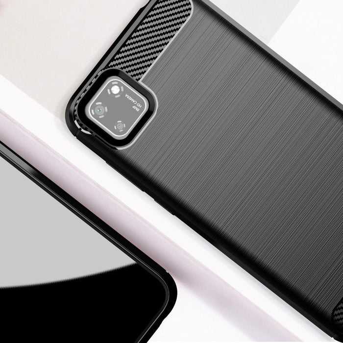 Калъф за телефон Carbon Flexible TPU Huawei Y5p черен