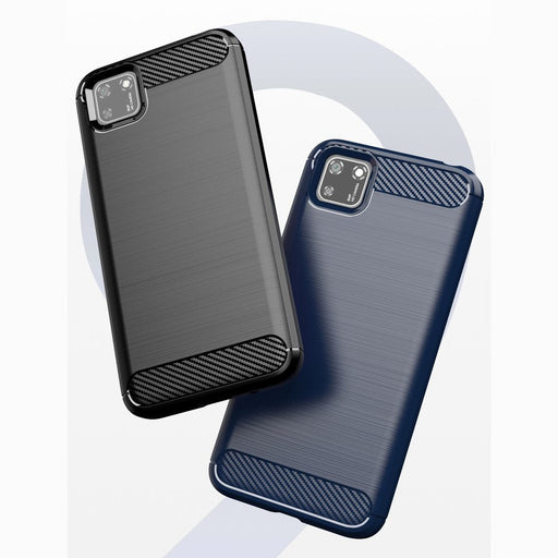 Калъф за телефон Carbon Flexible TPU Huawei Y5p син
