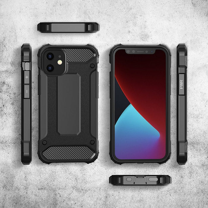 Хибриден Брониран кейс за iPhone 12 Pro Max черен