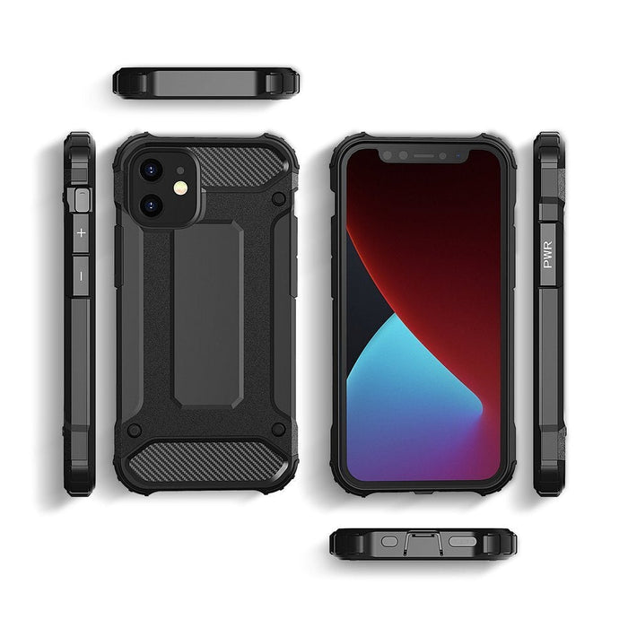 Хибриден Брониран кейс за iPhone 12 Pro Max черен
