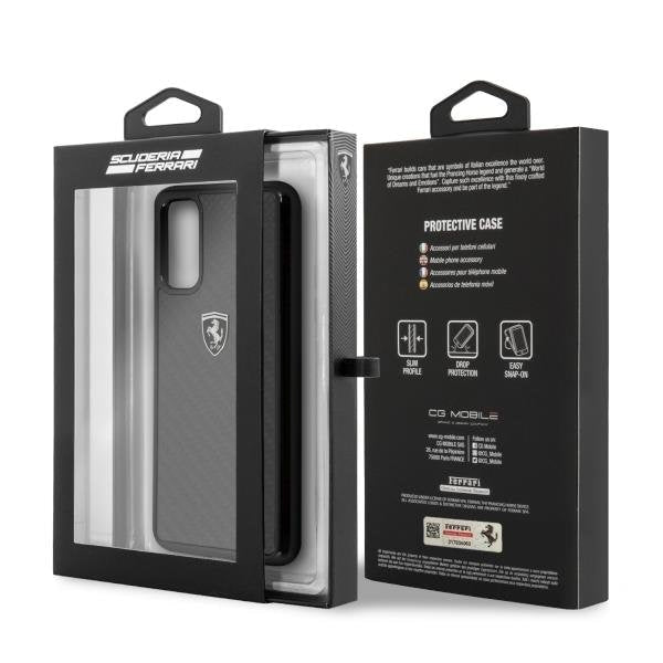 Калъф Ferrari Heritage Carbon за Samsung Galaxy S20 Black