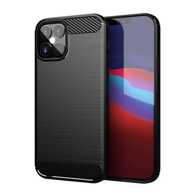Калъф за телефон Carbon Flexible Cover TPU за iPhone 12 mini, черен