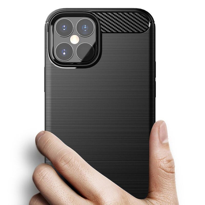 Калъф за телефон Carbon Flexible Cover TPU за iPhone 12 Pro Max, черен