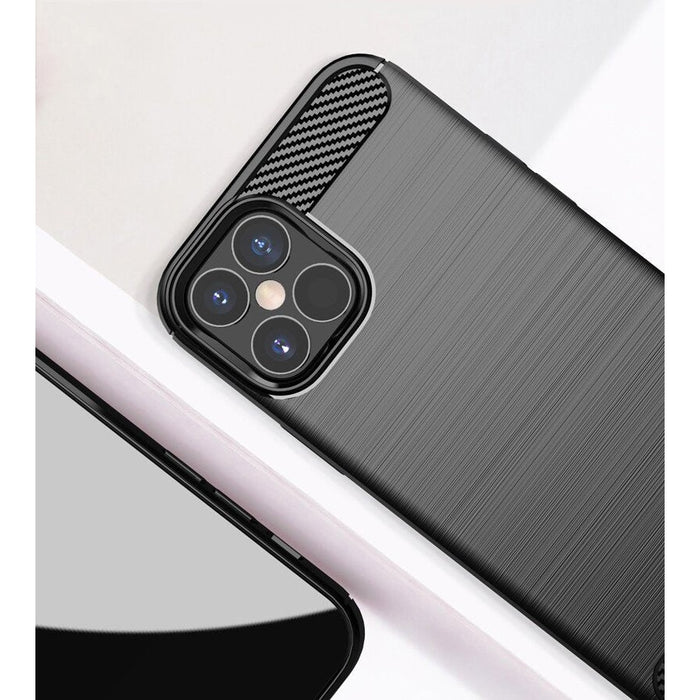 Калъф за телефон Carbon Flexible Cover TPU за iPhone 12 Pro Max, черен