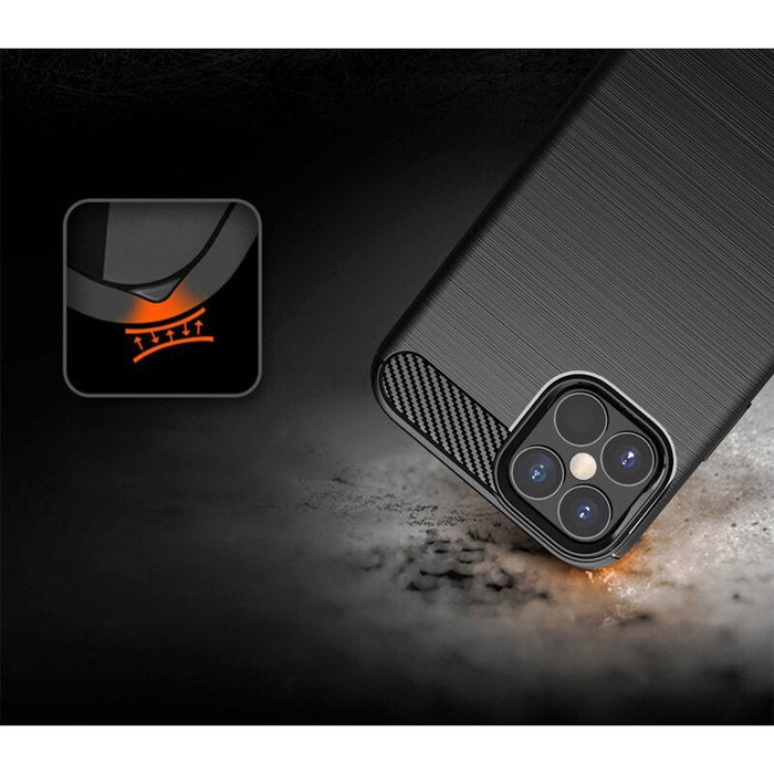 Калъф за телефон Carbon Flexible Cover TPU за iPhone 12 Pro Max, черен