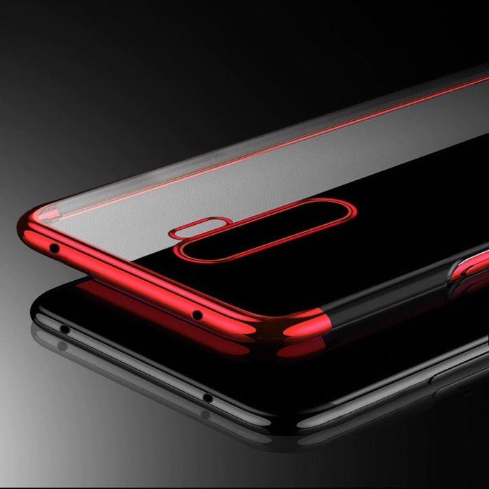 Калъф за телефон Clear Color Gel TPU Electroplating за Xiaomi Redmi 9, червен