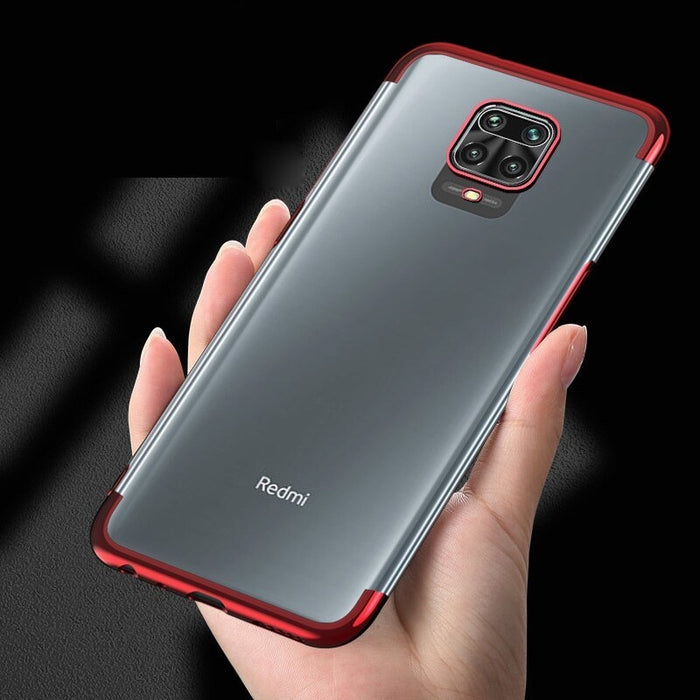 Калъф за телефон Clear Color Gel TPU Electroplating за Xiaomi Redmi 10X 4G/Xiaomi Redmi Note 9, червен