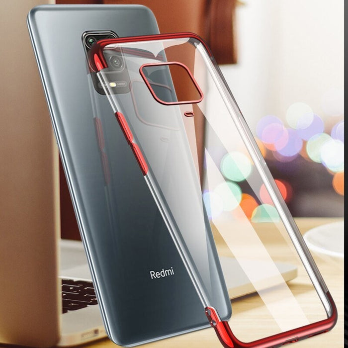 Калъф за телефон Clear Color Gel TPU Electroplating за Xiaomi Redmi 10X 4G/Xiaomi Redmi Note 9, червен