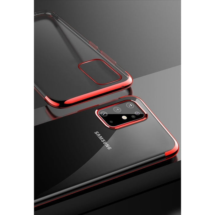 Калъф за телефон Clear Color Gel TPU Electroplating за Samsung Galaxy A41, черен