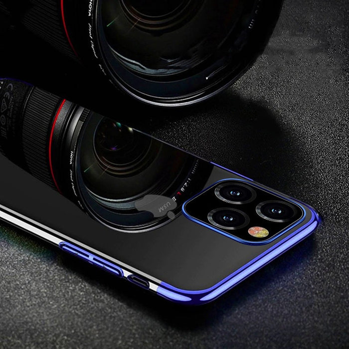 Калъф за телефон Clear Color Gel TPU Electroplating за iPhone 12 mini, черен