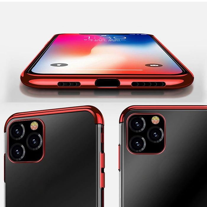 Калъф за телефон Clear Color Gel TPU Electroplating за iPhone 12 Pro Max, черен