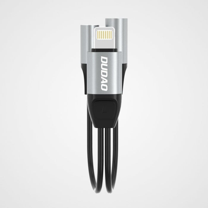 Аудио адаптер Dudao Lightning - 3.5 mm L17i + Сив