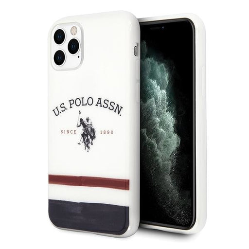 Калъф US Polo Tricolor Blurred за iPhone 11 Pro Max White