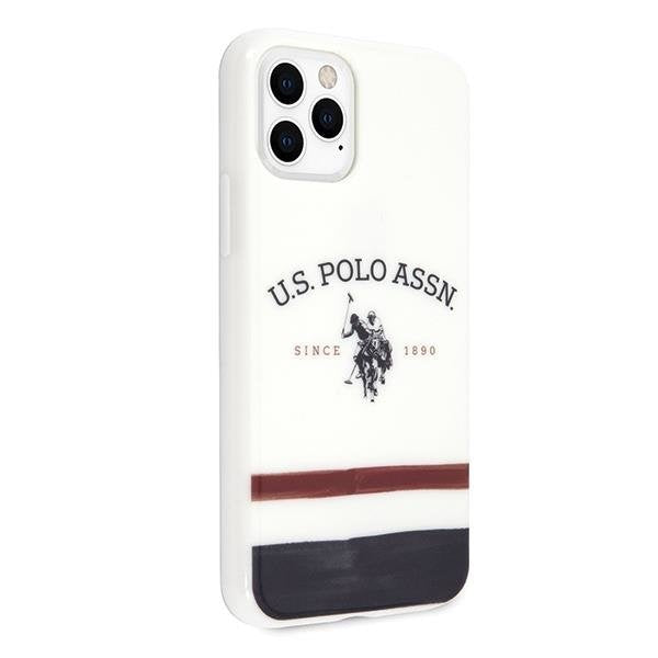 Калъф US Polo Tricolor Blurred за iPhone 11 Pro Max White