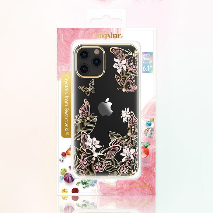 Твърд гръб Kingxbar Swarovski за iPhone 12 Mini Пеперуди