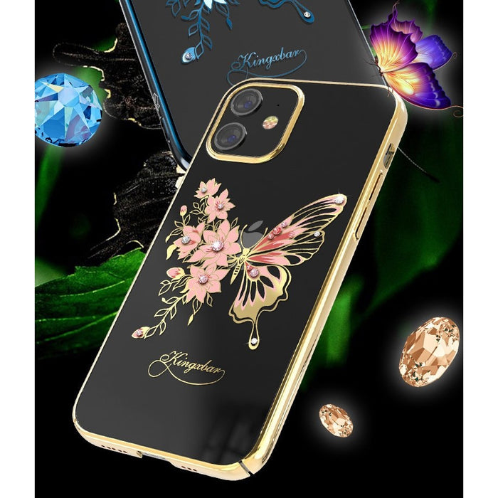 Твърд гръб Kingxbar Swarovski за iPhone 12 Mini Пеперуди