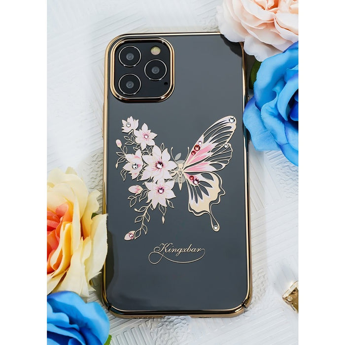 Твърд гръб Kingxbar Swarovski за iPhone 12 Mini Пеперуди