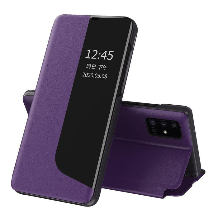 Калъф за телефон Eco Leather View Elegant със стойка за Huawei P40 Lite E, лилав