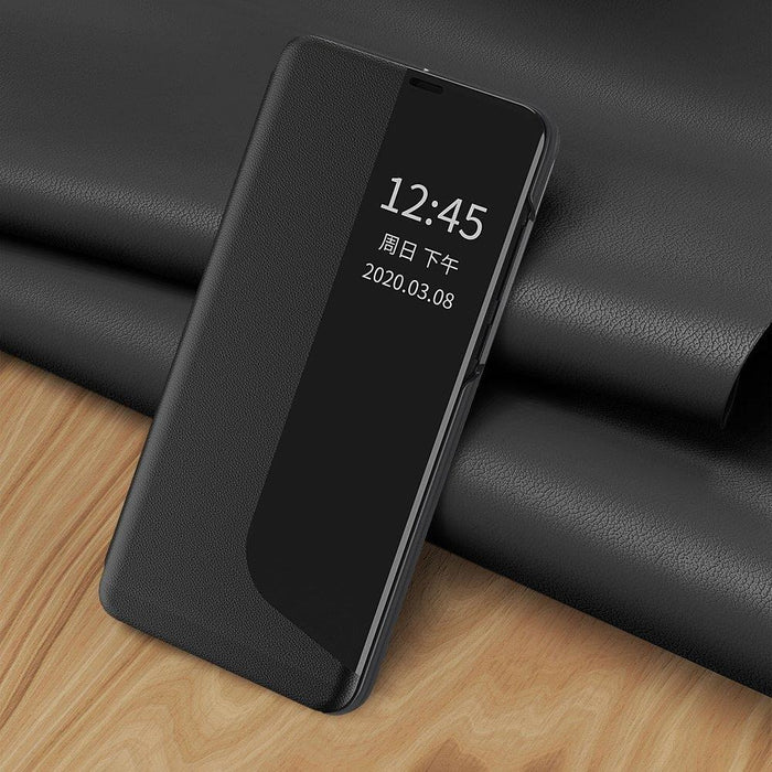 Калъф за телефон Eco Leather View Elegant със стойка за Huawei P40 Lite E, лилав