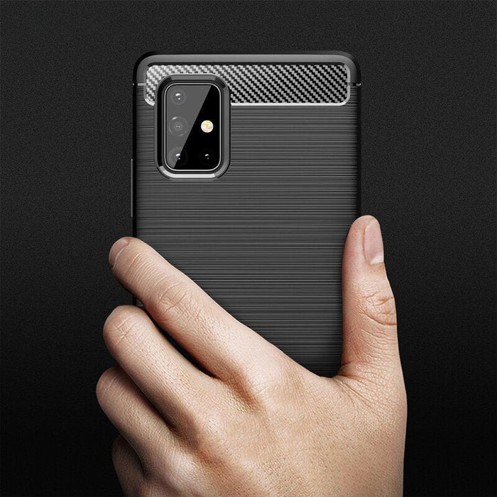Калъф Carbon Case Flexible Cover TPU за Samsung Galaxy M31s, черен