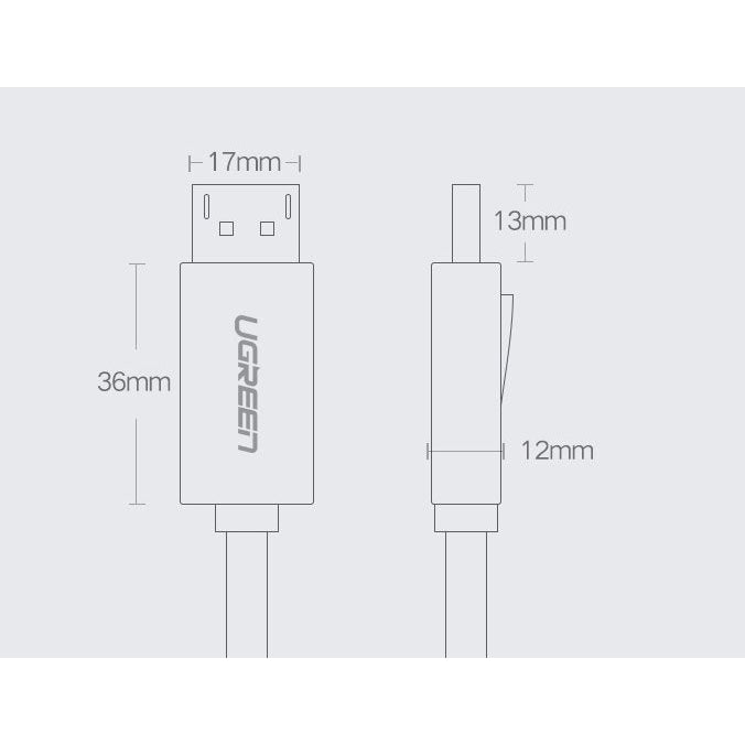 Кабел Ugreen DisplayPort 1.2 4K 1.5m черен