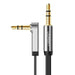Аудио кабел Ugreen AV119 Angled Flat Jack 3.5 мм 0.5 м Black