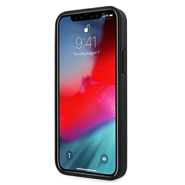 Калъф за телефон BMW BMHCP12LCABBK M Collection PU Carbon за iPhone 12 6.7" Pro Max, черен
