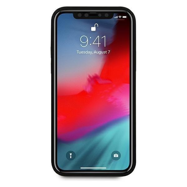 Калъф за телефон BMW BMHCP12LCABBK M Collection PU Carbon за iPhone 12 6.7" Pro Max, черен
