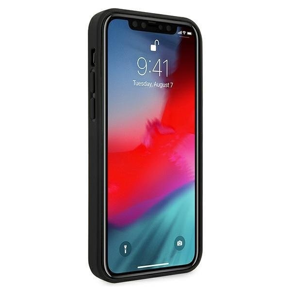 Калъф за телефон BMW BMHCP12LCABBK M Collection PU Carbon за iPhone 12 6.7" Pro Max, черен