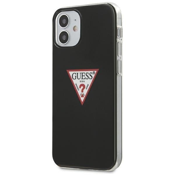 Калъф за телефон Guess Triangle Collection за iPhone 12 Mini, черен