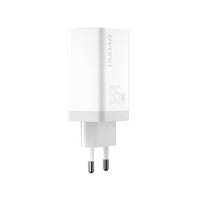 Адаптер Dudao GaN 65W 2x USB Type - C QC PD бял (A7xs white)