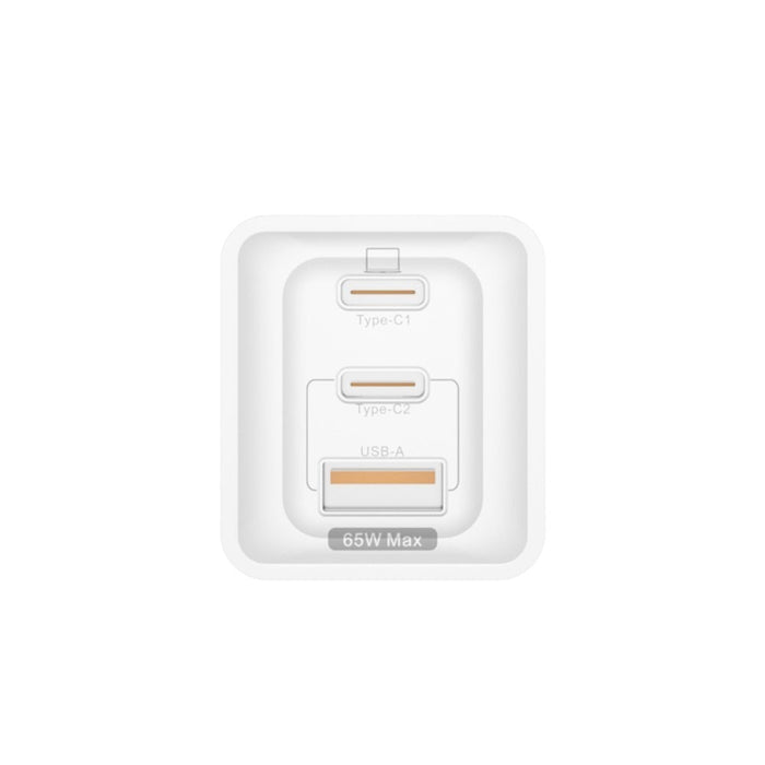 Адаптер Dudao GaN 65W 2x USB Type - C QC PD бял (A7xs white)