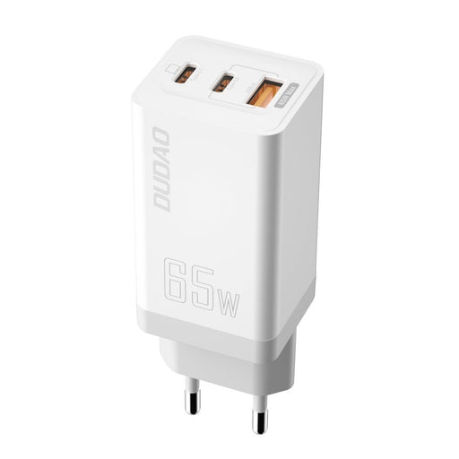 Адаптер Dudao GaN 65W 2x USB Type - C QC PD бял (A7xs white)