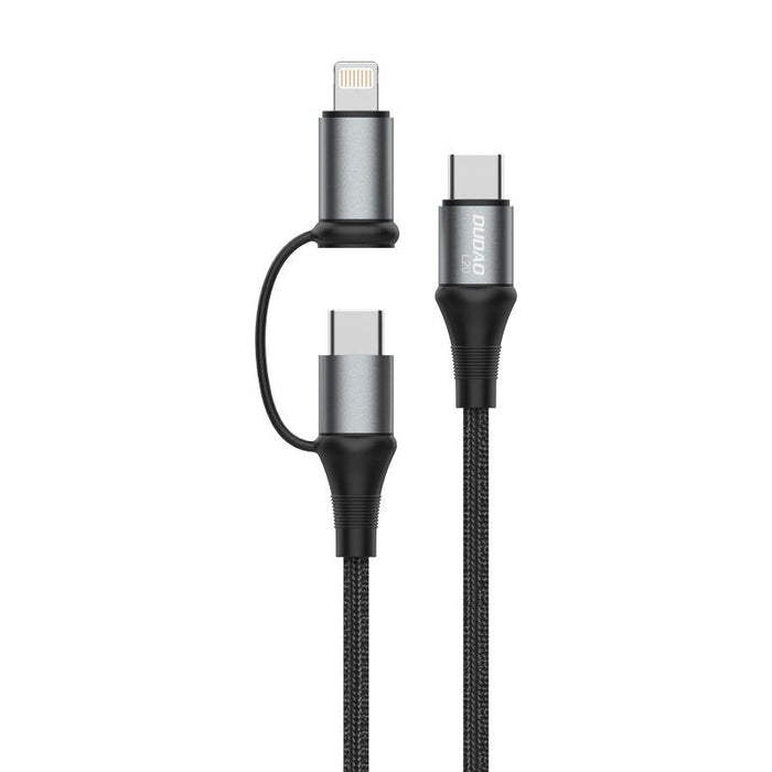 Кабел Dudao 2в1 USB - C PD към 60W и Lightning 18 W 1m сив