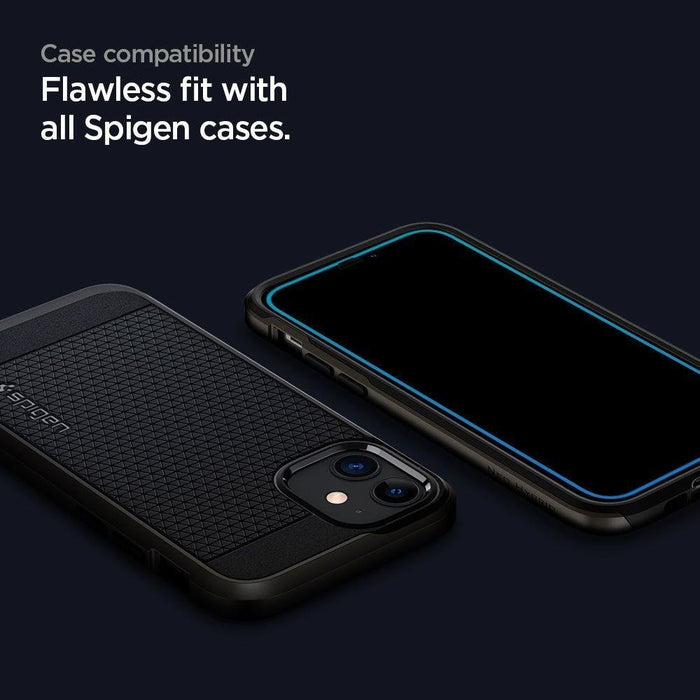 Протектор Spigen Alm Glass Fc за iPhone 12 Pro/ черен 2 броя