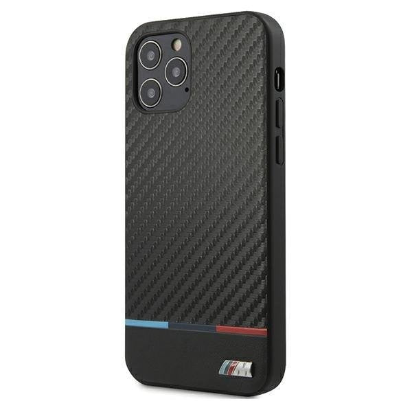 Калъф за телефон Bmw Hardcase M Collection Pu Carbon Stripe за iPhone 12 6.7" Pro Max, черен
