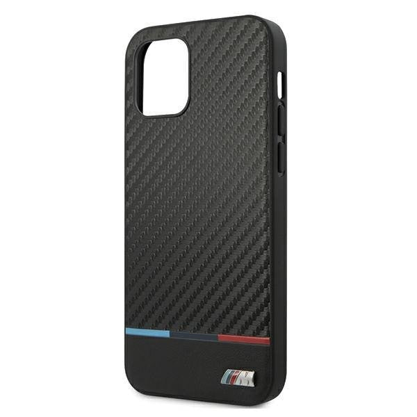 Калъф за телефон Bmw Hardcase M Collection Pu Carbon Stripe за iPhone 12 6.7" Pro Max, черен