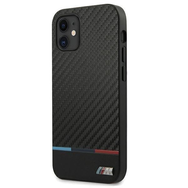 Калъф BMW BMHCP12SPUCARTCBK Carbon Tricolor Line за iPhone 12 Mini Black