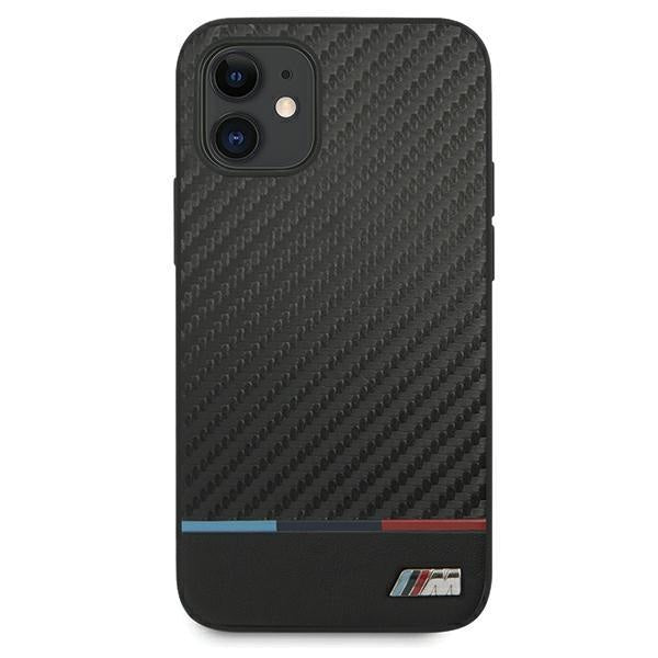 Калъф BMW BMHCP12SPUCARTCBK Carbon Tricolor Line за iPhone 12 Mini Black