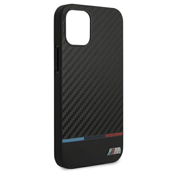 Калъф BMW BMHCP12SPUCARTCBK Carbon Tricolor Line за iPhone 12 Mini Black