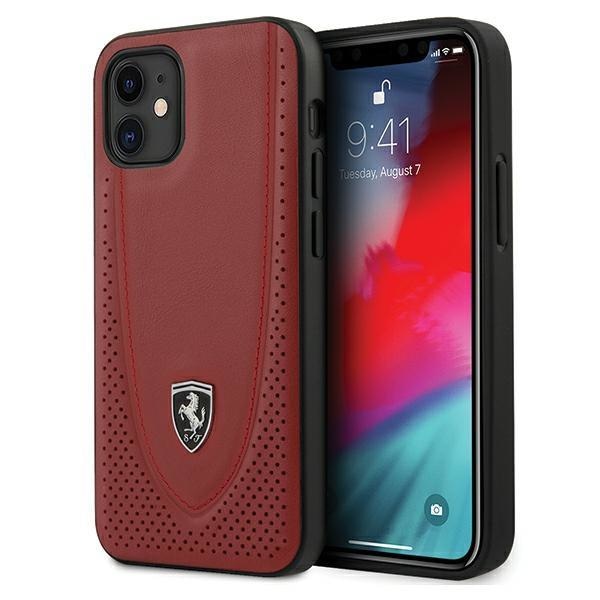 Калъф за телефон Ferrari Hardcase Off Track Perforated за iPhone 12 Mini 5.4", червен