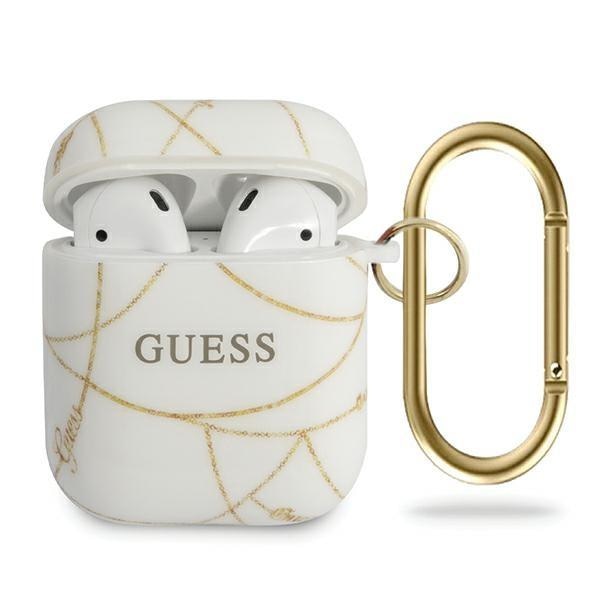 Калъф Guess за Gold Chain Collection Cover за Airpods 1/2, бял