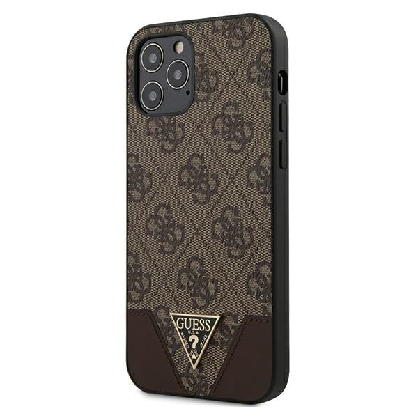 Калъф Cover Guess 4G Triangle за iPhone 12/12 Pro GUHCP12MPU4GHBR, Brown