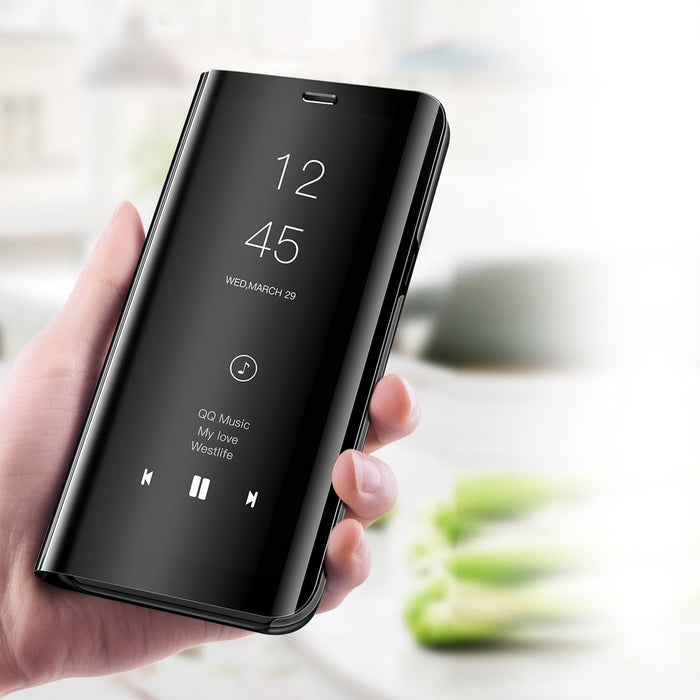 Калъф за телефон Clear View за Motorola Moto G9 Plus, черен